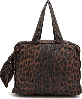 Damson Madder Quilted Leopard-print Cotton Tote - One Size