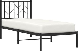 vidaXL Estructura Cama Sin Colch&oacute;n Con Cabecero Metal Negro 75x190 Cm Vidaxl