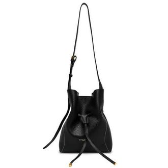 Gianni Chiarini Sienna Leather Drawstring Bucket Bag in Black at Nordstrom