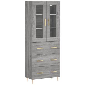 vidaXL Vidaxl - Aparador alto madera contrachapada gris sonoma 69,5x34x180 cm