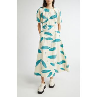 Marimekko Anatomia Paju Maxi Dress in Light Yellow Dark Green at Nordstrom Rack, Size 8 Us / 38 Eu