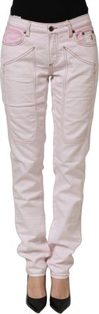 Jeckerson Jeckerson Cotton Mid Waist blue Trouser Womens Jeans (Pre-Owned)