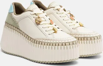 Chlo&eacute; Chlo&eacute; Zapatillas con plataforma Nama de piel