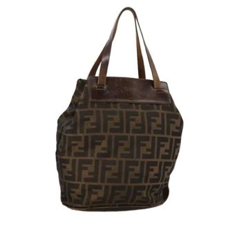 Fendi Pre-owned Bucket Bags, female, Brown, Size: ONE SIZE Pre-owned Zucca Canvas Bucket Bag