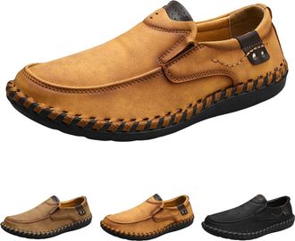 Generic Mens Moccasins Leather Slip On Loafers Lightweight Soft and Comfortable Driving Shoes Hands-Free Comfortable Walking Shoes Outdoor Casual Boat Shoes L