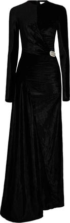 Paco Rabanne Fluwelen midi-jurk - Zwart