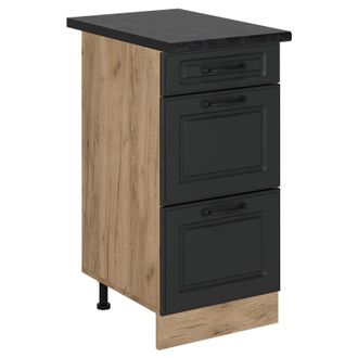 Vicco Mueble Bajo De Cocina R-line, Antracita Casa De Campo, 40 Cm Con Cajones, Et Antracita Vicco