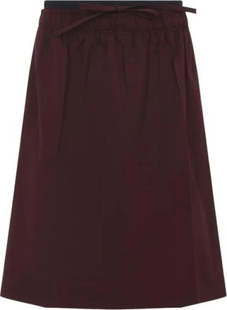 Prada Drawstring Poplin Midi Skirt Clothing
