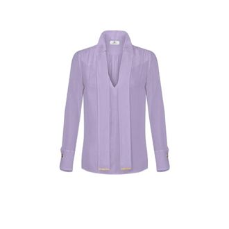 Elisabetta Franchi Blouses, female, Purple, Size: XL Elisabetta Franchi Shirts Lilac