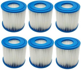 No Brand Paquete De 6 Cartuchos De Filtro, Compatibles Con Bestway/intex Tipo D/vii, Bomba De Cartucho De Repuesto, Bomba De Filtro, Eficaz Recogida De Sucieda