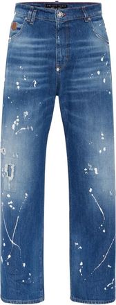 Philipp Plein 5-Pocket Beach Boy Fit Jeans - Heren - Loose Fit Jeans - Blauw - W33 - Katoen - Jeans