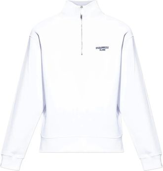 Dsquared2 Felpa con zip - Bianco