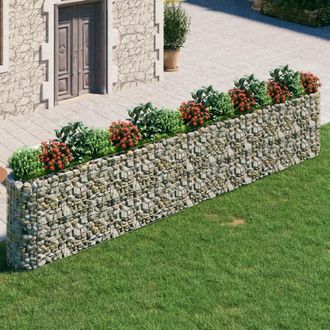 Berkfield Home Gabion Raised Bed Galvanised Iron 540x50x100 cm in Silver | Size: 540 x 50 x 100 cm