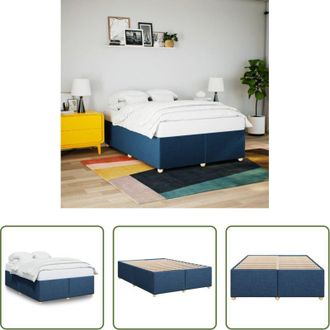 vidaXL Letto con doghe - Giroletto senza Materasso Blu 140x190 cm in Tessuto