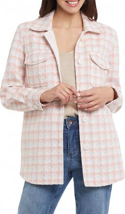 Tribal Penny Plaid Shacket - Plus In Wild Rose