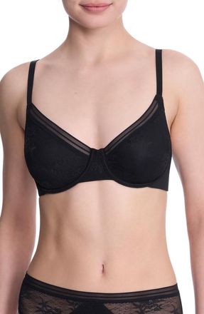 Natori Love Lace Back Smoothing Underwire T-Shirt Bra in Black at Nordstrom, Size 34Ddd