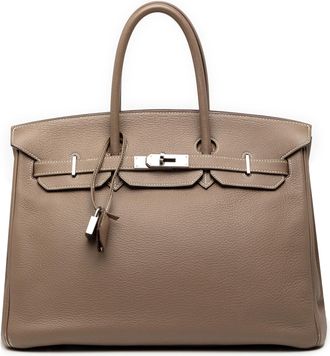 Herm&egrave;s Pre-owned Womens Togo Birkin Retourne 35 - Grey Leather - One Size