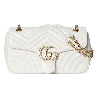 Gucci (WMNS) Gucci GG Marmont Medium Shoulder Bag White 837267-AAE38-9050