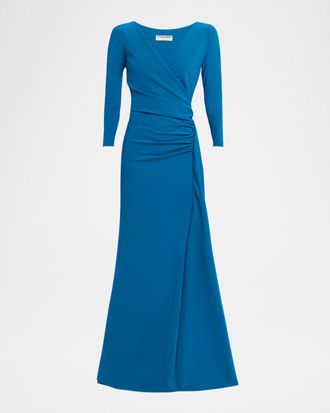 La Petite Robe Di Chiara Boni Koly Draped Surplice Jersey Gown