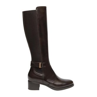 Nero Giardini Leren en Stoffen Hoge Laars - Dames - Schoenen - Bruin - Maat: 39 EU Leer