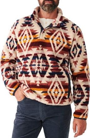 Faherty x Lehi ThunderVoice Eagle High Pile Fleece Popover Jacket in Snowy Ridge at Nordstrom Rack, Size Xx-Large
