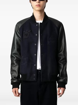 Zadig&Voltaire Bomber con stampa grafica - Blu