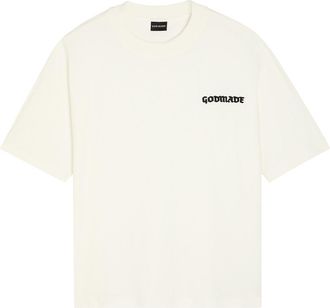 God Made Logo-embroidered Cotton T-shirt - White - XL