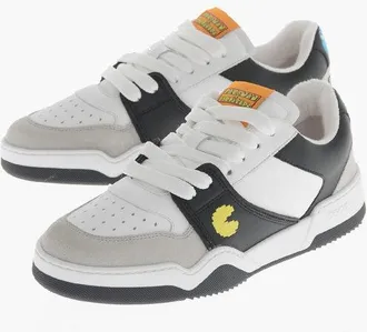 Dsquared2 PAC-MAN Low Leather Sneakers with Contrast Embroidery size 40