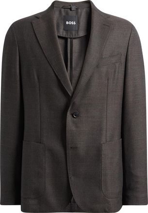 BOSS Hanry Slim Fit Brown Slub Virgin Wool Sport Coat in Dark Brown at Nordstrom, Size 40 Regular