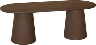 Deco Wood Mesa de comedor ovalada de microcemento tono marrón 160x75cm