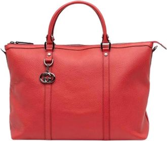 Gucci Pre-owned Satchel - Dames - Vintage Shopper - Rood - ONE Size - Leer - Vintage