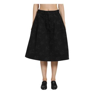 Simone Rocha Utility Hip Bustle Rok met Versiering - Dames - Rokken - Zwart - Maat: XS Leer