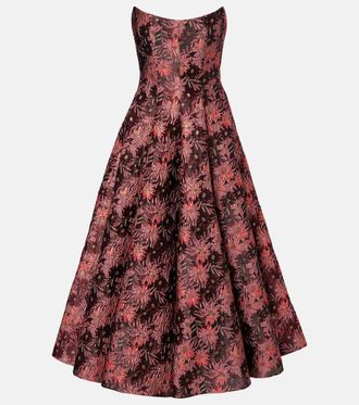 Markarian Rousseau floral brocade midi dress