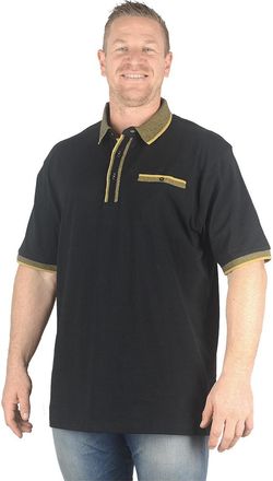 KAM Big Mens Black Scope Polo Shirt Oversized Cotton Fashion Tall for Sizes 2XL 3XL 4XL 5XL 6XL 7XL 8XL, Size : 8XL