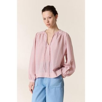 Leon & Harper Gestreepte blouse, ronde hals, lange mouwen, CEM