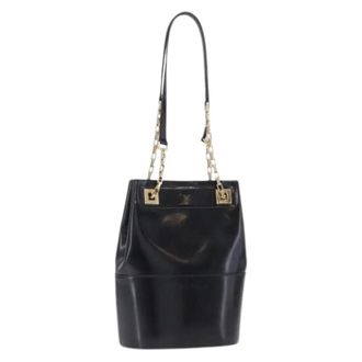Ferragamo Pre-owned Patent Leather Shoulder Bag - Dames - Pre-owned - Zwart - Maat: ONE Size Leer
