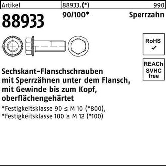 OEM Tornillo Hexagonal Con Brida R 88933 Sperrz. Vg M12x 40 90/100 100 Piezas