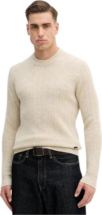 Hackett Merino Wol-Kasjmier Ronde Hals Trui - Heren - Ronde hals truien - Beige - M - Wol - Truien & Vesten