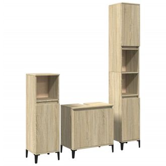 vidaXL Vidaxl - Set Mobili Da Bagno 3 Pz Rovere Sonoma In Legno Multistrato
