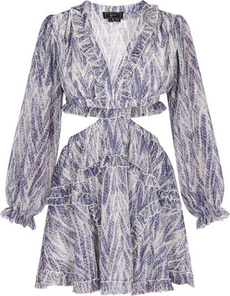 Faina Jurk Dames Blauw Veelkleurig