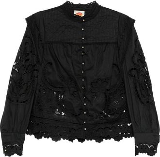Farm Rio Black Richilieu Blouse