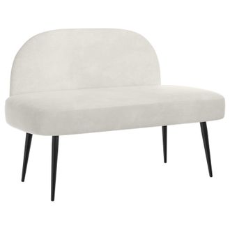 vidaXL Banco Tapizado Con Respaldo Crema 110 X 60 X 76 Cm Terciopelo Vidaxl