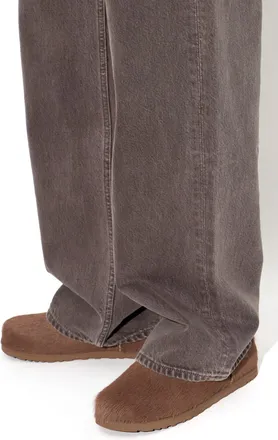 UGG Otzo Calf Hair Clog Leather Shoes, Womens, Brown
