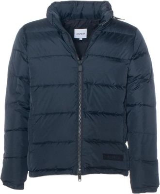 Aspesi Opvouwbare Puffer Jas met Capuchon - Heren - Gewatteerde jassen - Blauw - XL - Jassen