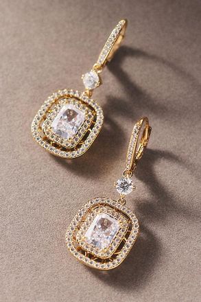 Nadri Double Halo Crystal Earrings