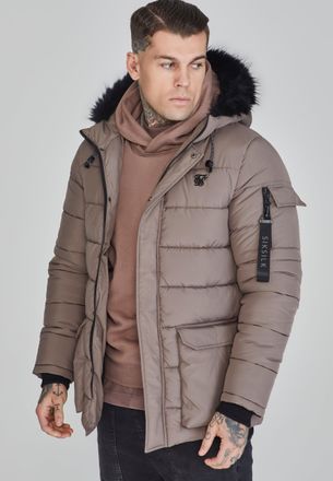 Siksilk Parka beige para hombre SikSilk S