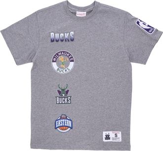 Mitchell & Ness Milwaukee Bucks NBA T-shirt - Heren - T-shirts - Grijs - XL - Katoen - Tops