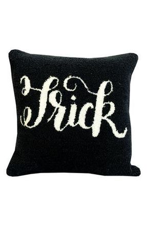 R16 Home Embroidered Trick Throw Pillow in Black/white at Nordstrom Rack