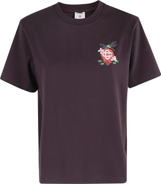 Casablanca Dragonfly Floral Print T-Shirt - Dames - T-shirts - Rood - XS - Tops