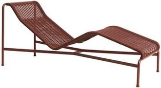 HAY Fixed deckchair Palissade Cord - Red - Epoxy lacquered steel - Designer Ronan & Erwan Bouroullec